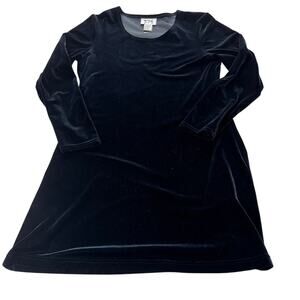Vintage 90s Y2K, 579 Brand Black Velvet Long Sleeve Dress, Size M, Whimsygoth